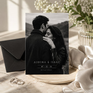 Romantisches Schwarz-Weiß-Foto Save The Date