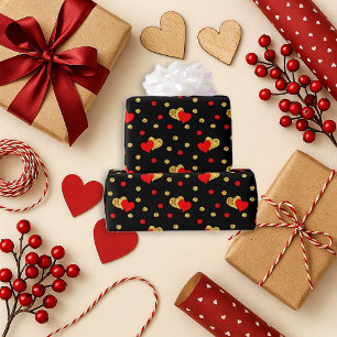 Romantisches Schwarzherz-Design Geschenkpapier