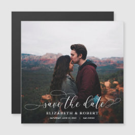 Romantisches Script Wedding Foto Save the Date Magnetkarte