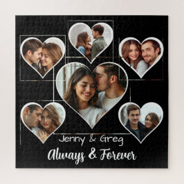 Romantisches Sechs-Fotovorlage Jigsaw-Puzzle Puzzle