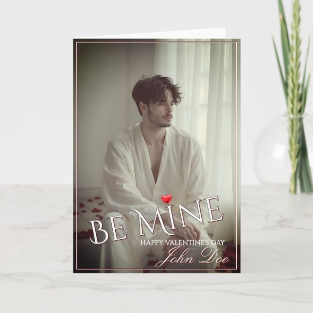 Romantisches 'Sei Mein' Valentinsdesign Karte (Vorderseite)