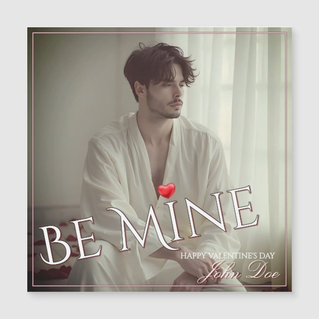 Romantisches 'Sei Mein' Valentinsdesign Magnetkarte (Vorderseite)