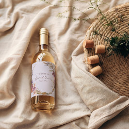 Romantisches Set für Wildblumen Weinetikett