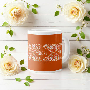 Romantisches Shabby Chic Burnt Orange Mr Wedding T Jumbo-Tasse