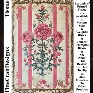 Romantisches Shabby Chic Pink Roses CZ8 Decoupage Seidenpapier