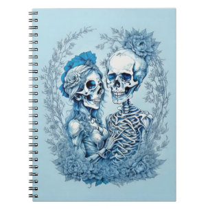 Romantisches Skeleton Couple Notizblock