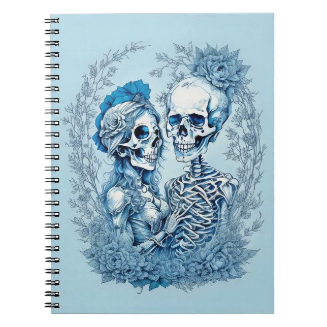 Romantisches Skeleton Couple Notizblock (Vorderseite)