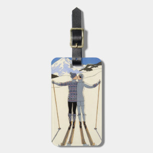 Romantisches Skivergnügen Gepäckanhänger