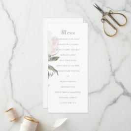 Romantisches Soft Blush Pfingstrosen-Hochzeitsmenü Programm