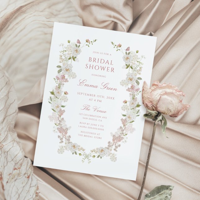 Romantisches Soft Blush Vintag Frame Brautparty Einladung (Von Creator hochgeladen)