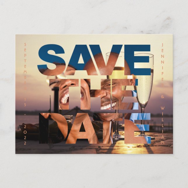 Romantisches Sonnenuntergang Foto Hochzeit speiche Postkarte (Vorderseite)