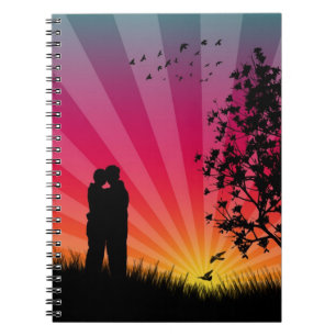 Romantisches Sonnenuntergang-Notizbuch Notizblock