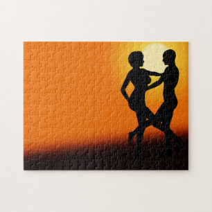 Romantisches Sonnenuntergang-Puzzle Puzzle