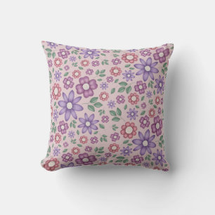 romantisches staubiges Rosen-Whimsy-Blumenmuster Kissen