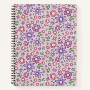 romantisches staubiges Rosenpastell-Blumenmuster Notizbuch