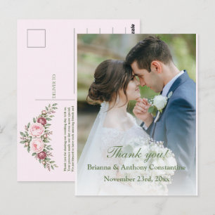 Romantisches staubiges Rosenrot Pfingstrose Botani Postkarte