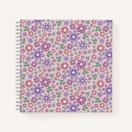 romantisches staubrosafarbenes Pastell-Blumenmuste Notizbuch
