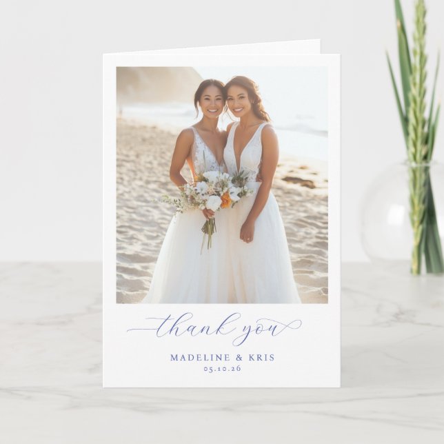 Romantisches Strandfoto Dankeskarte (Vorderseite)