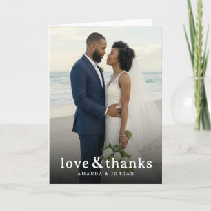 Romantisches Strandfoto in Blau Dankeskarte