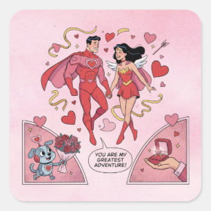 Romantisches Superhelden-Paar Sticker