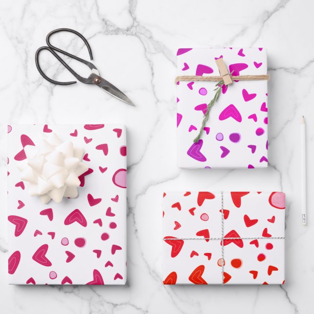 Romantisches Talentinherzen beim Greifen Geschenkpapier Set (Vorderseite)
