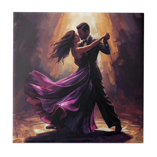 ✨Romantisches Tango-Paar Elegantes Tanzdesign ✨ Fliese (Vorderseite)