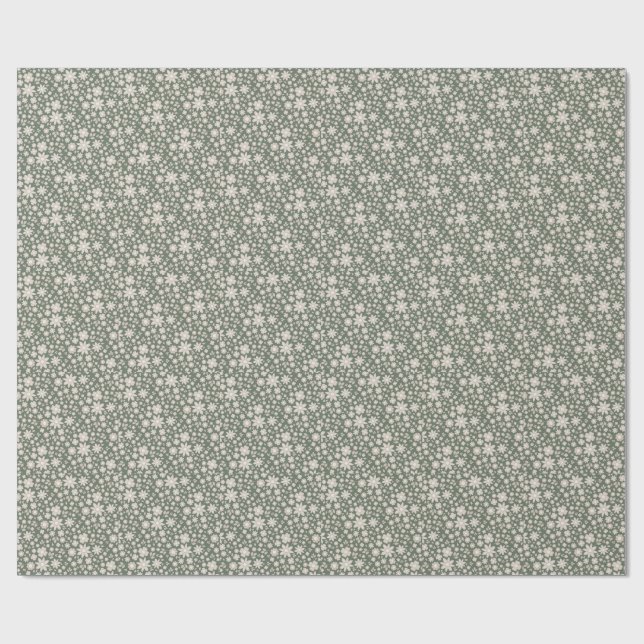 Romantisches, tiefes, salbeigrünes Wasserfarben-Bl Geschenkpapier (Flach)