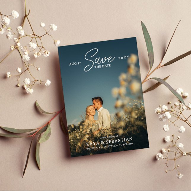 Romantisches Typografie-Foto Save the Date (Von Creator hochgeladen)