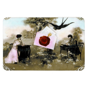 ROMANTISCHES VALENTINSCHREIBEN, ROTWACHS-SIEGEL MAGNET