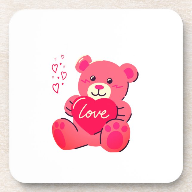 Romantisches Valentinsgeschenk Getränkeuntersetzer (Vorderseite)
