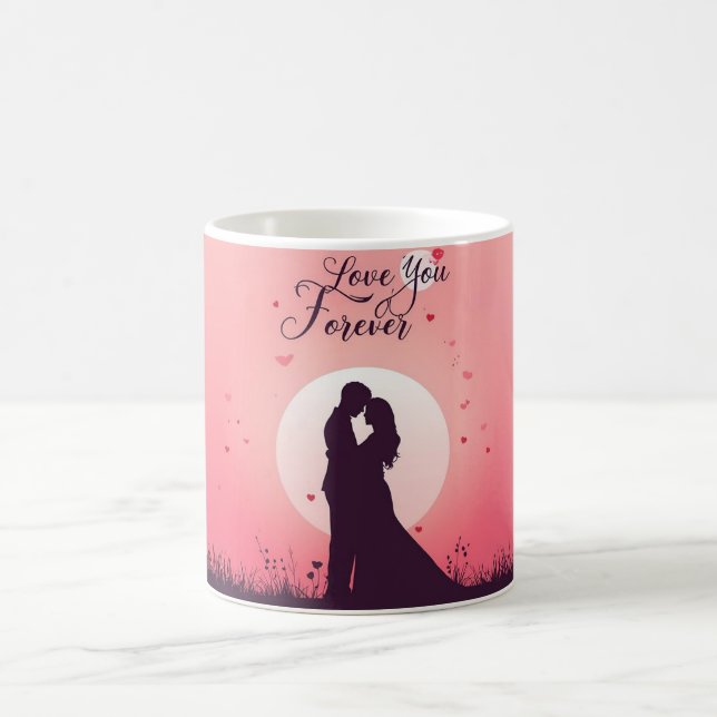 Romantisches Valentinsgeschenk zum Jahrestag Kaffeetasse (Mittel)
