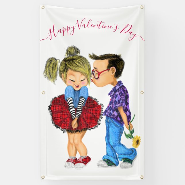 Romantisches Valentinstag-Banner Banner (Vertikal)