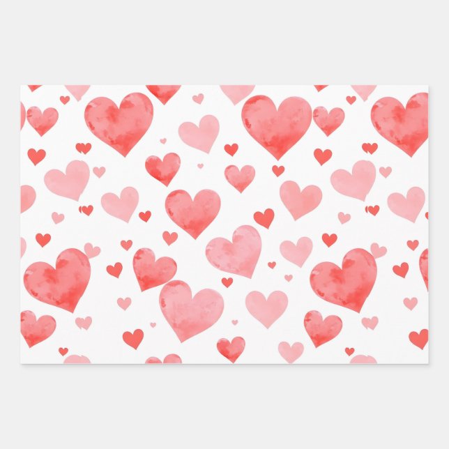 Romantisches Valentinstag-Verpackungspapier mit He Geschenkpapier Set (Vorderseite 3)