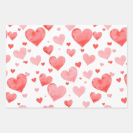 Romantisches Valentinstag-Verpackungspapier mit He Geschenkpapier Set