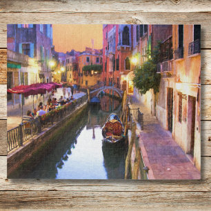 Romantisches Venedig, Italien Gasse bei Sonnenunte Puzzle