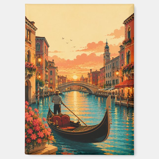 Romantisches Venedig Italien Gondelfahrt Reise-Sou Magnet (Vorderseite)