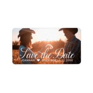 Romantisches Verlobtes Paar Foto Adressaufkleber