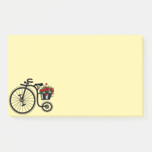 Romantisches Vintage-Blumen-Fahrrad - Post-it Klebezettel