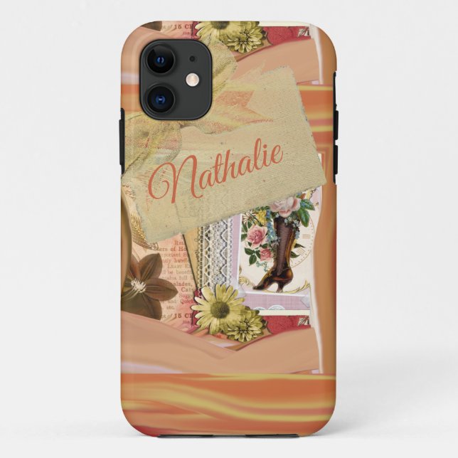 Romantisches Vintage-Blumen-Schreibheft     Case-Mate iPhone Hülle (Rückseite)