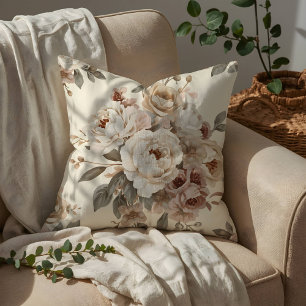 Romantisches Vintage-Blumenstrauß-Muster Kissen