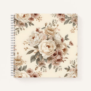 Romantisches Vintage-Blumenstrauß-Muster Notizbuch