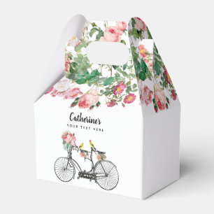 Romantisches Vintage-Fahrrad Blumen Vögel  Geschenkschachtel
