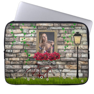 Romantisches Vintage-Fahrrad-Blumenfoto für sie Laptopschutzhülle