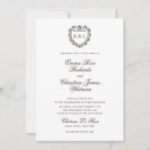 Romantisches Vintage-Monogrammwappen Hochzeit