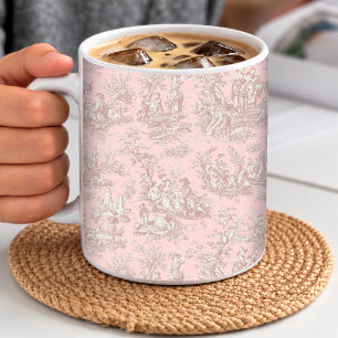 Romantisches Vintage Rosen Gold Toile de Jouy Kaffeetasse
