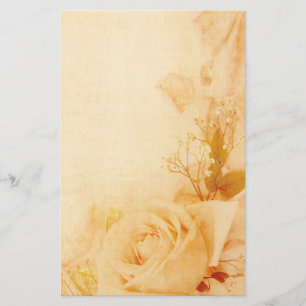 Romantisches Vintage-Rosen-Pergament-Schreibwarens Briefpapier