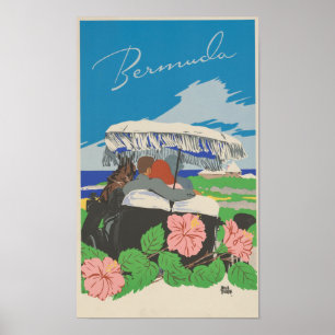 Romantisches Vintages Bermuda Travel Poster