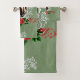 Romantisches Vintages HandtuchSet Badhandtuch Set