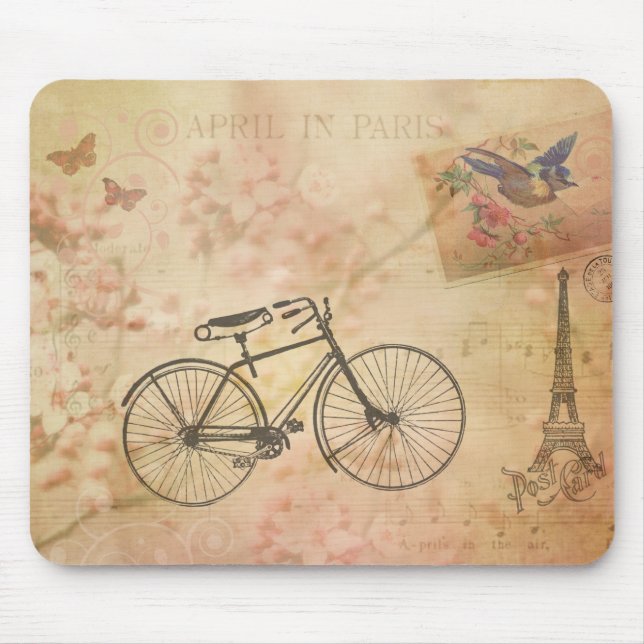 Romantisches Vintages Paris in der Mousepad (Vorne)
