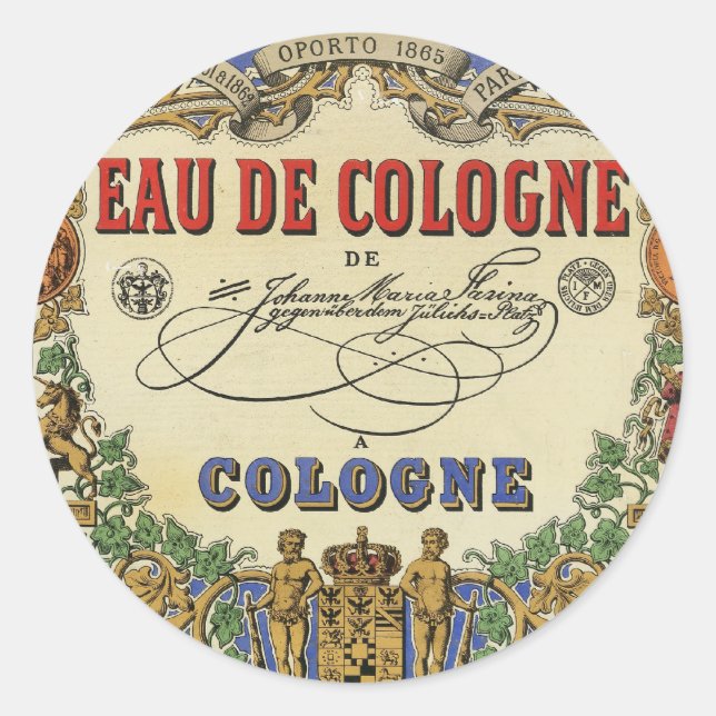Romantisches Vintages Pariser Parfüm-Label. Runder Aufkleber (Vorderseite)